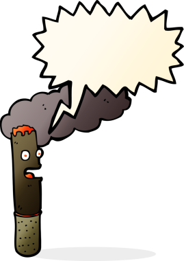 Bir insan tarafından çizilmiş konuşma balonlu çizgi film purosu.