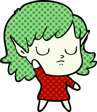 Bir insan tarafından çizilmiş bir elf kızı.