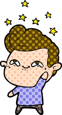 Bir insan tarafından çizilmiş heyecanlı bir çizgi film.