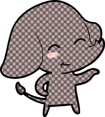 Bir insan tarafından çizilmiş şirin bir fil.