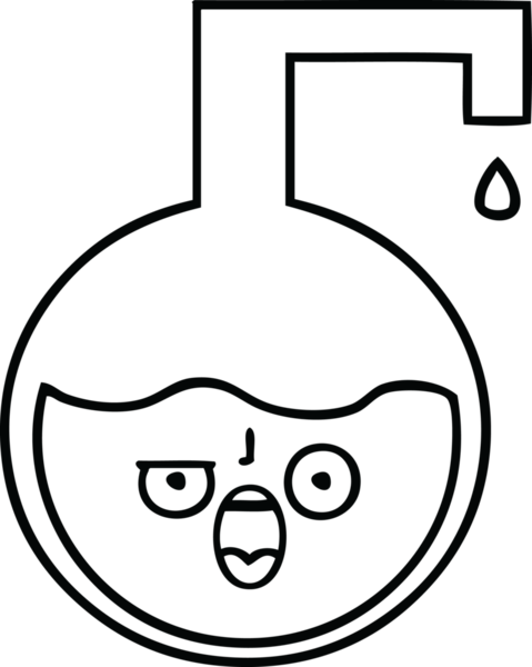 Bir insan tarafından çizilmiş bir bilim deneyinin çizgi çizimi