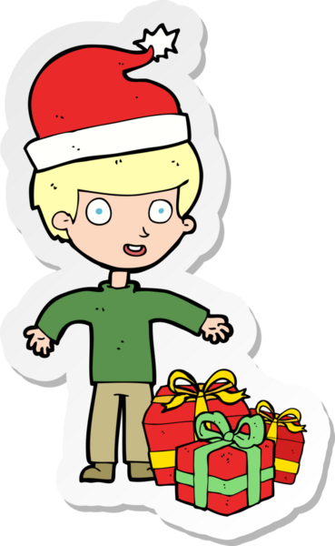 Bir insan tarafından çizilmiş bir karikatür çocuğunun çıkartması.