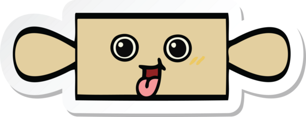 Bir insan tarafından çizilmiş şirin bir merdanenin çıkartması.