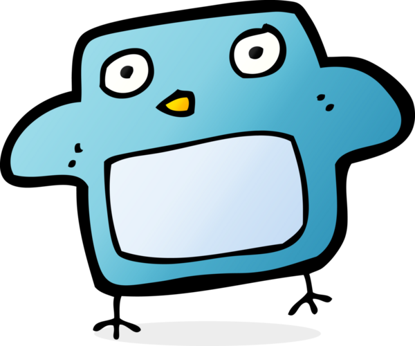 Bir insan tarafından çizilmiş çizgi film kuşu.