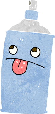 Bir insan tarafından çizilmiş çizgi film spreyi.