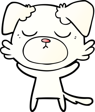 Bir insan tarafından çizilmiş şirin bir çizgi film köpeği.