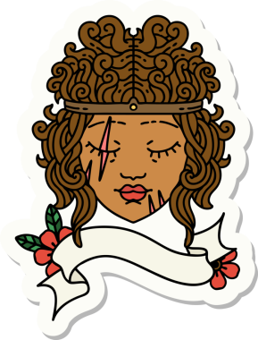 Bir insan tarafından çizilmiş barbar bir insan karakterinin çıkartması.