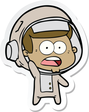 Bir insan tarafından çizilen bir karikatür çıkartması astronotu şaşırttı.