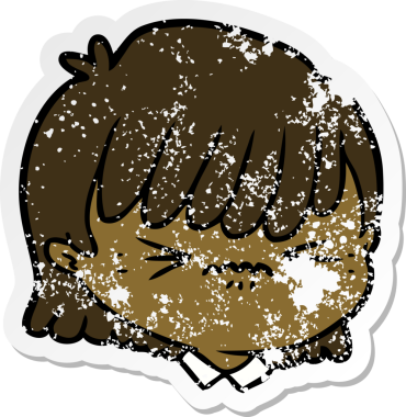 Bir insan tarafından çizilmiş karikatür kadın yüzü.