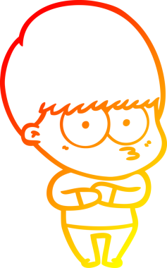 Bir insan tarafından çizilmiş gergin bir çizgi film çocuğunun çizimi.