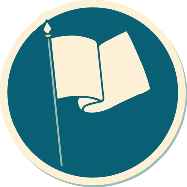 Bir insan tarafından çizilmiş geleneksel bir bayrak stili dövmesi.