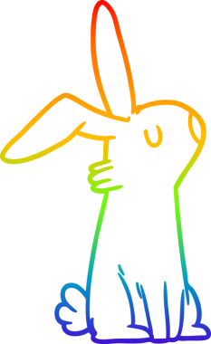 gökkuşağı gradyan çizgi çizimi bir insan tarafından çizilmiş bir çizgi tavşan