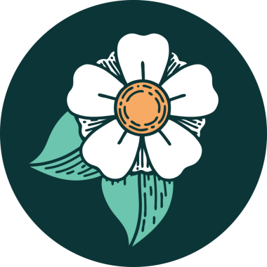 Bir insan tarafından çizilmiş bir çiçeğin ikonik dövme şekli