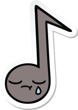 Bir insan tarafından çizilmiş şirin bir karikatür notasının çıkartması.