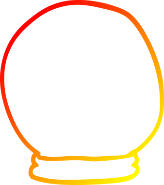 Bir insan tarafından çizilmiş bir kristal kürenin sıcak çizgi çizimi