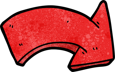 bir insan tarafından çizilmiş ok işaretini gösteren çizgi film