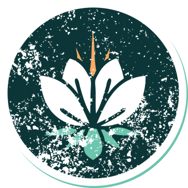 Bir insan tarafından çizilmiş bir nilüfer çiçeğinin sembolik dövmesi.