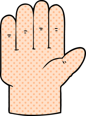 Bir insan tarafından çizilmiş çizgi film eli.