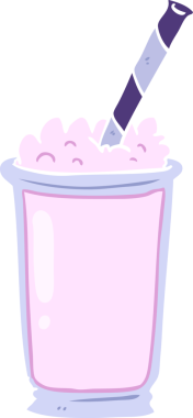 Bir insan tarafından çizilmiş düz renk çizgi film milkshake 'i
