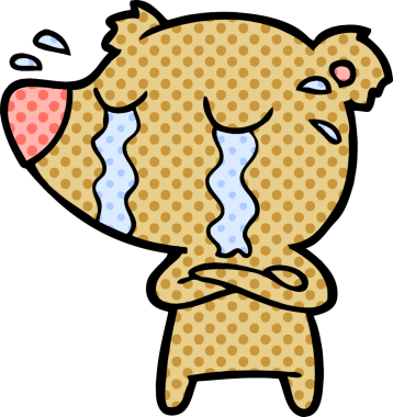 Bir insan tarafından çizilmiş ağlayan ayı.