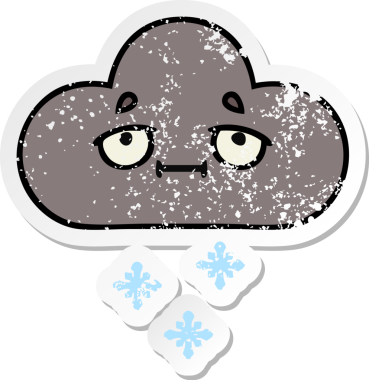 Bir insan tarafından çizilmiş fırtına bulutu gibi tatlı bir karikatür çıkartması.