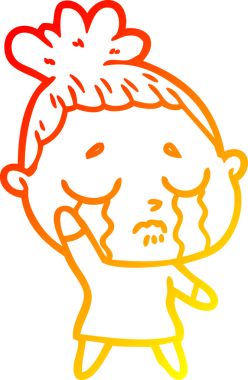 Bir insan tarafından çizilmiş, ağlayan bir karikatür çizimi.