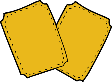 Bir insan tarafından çizilmiş çizgi film biletleri.