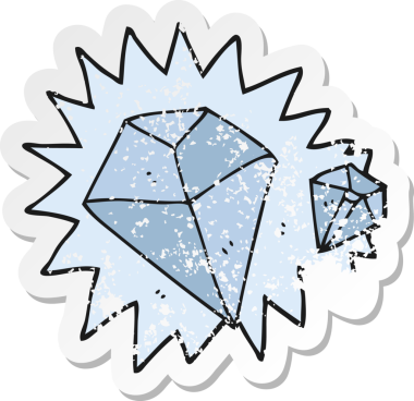 Bir insan tarafından çizilmiş karikatür elmaslarının gerilimli yapıştırması.