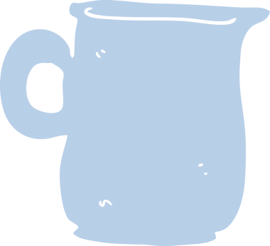 Bir insan tarafından çizilmiş süt sürahisinin düz renk çizimi