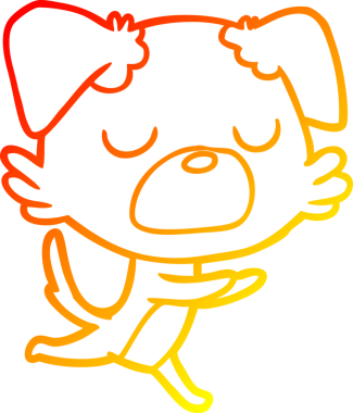 Bir insan tarafından çizilmiş çizgi film köpeğinin sıcak çizgi çizimi