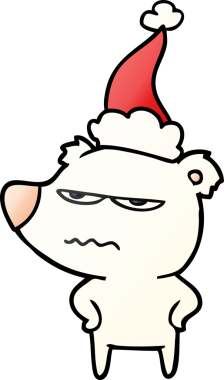 Kızgın ayı kutup eli, bir insan tarafından çizilmiş Noel Baba şapkasının gradyan çizimi.