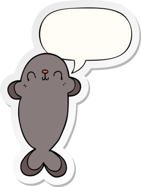 Bir insan tarafından çizilmiş konuşma balonu etiketli karikatür mührü.