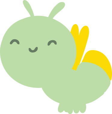 Bir insan tarafından çizilmiş sevimli çizgi film böceği.