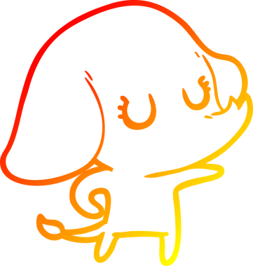 Bir insan tarafından çizilmiş şirin bir fil çizimi.