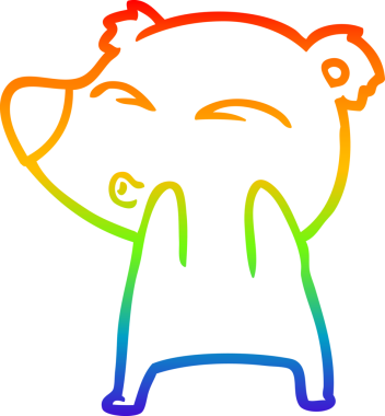 gökkuşağı gradyan çizgi çizimi bir insan tarafından çizilmiş bir karikatür ıslık ayı