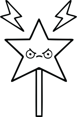 Bir insan tarafından çizilmiş sihirli bir değnek çizimi.