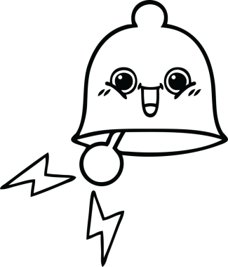 Bir insan tarafından çizilmiş zil karikatürü