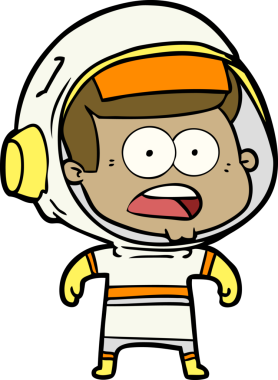 Karikatür bir insan tarafından çizilen astronotu şaşırttı.