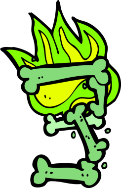 Bir insan tarafından çizilmiş bir cadılar bayramı kemik numarası.