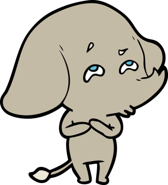 Bir insan tarafından çizilmiş karikatür fili