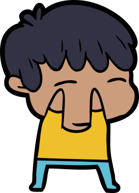 Bir insan tarafından çizilmiş meraklı bir çocuk.