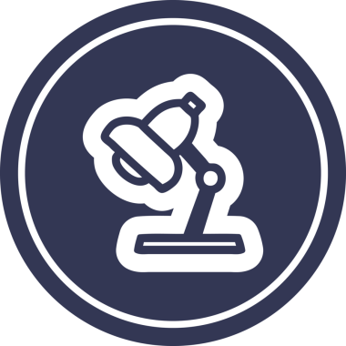 iş lambası dairesel simgesi bir insan tarafından çizilmiş