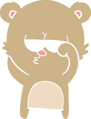 Sıkıcı ayı düz renkli çizgi film bir insan tarafından çizildi