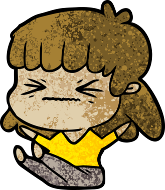 Bir insan tarafından çizilmiş kızgın bir kız.