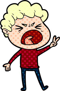 Bir insan tarafından çizilmiş öfkeli bir adam.