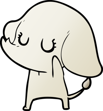 Bir insan tarafından çizilmiş şirin bir fil.