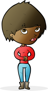 Bir insan tarafından çizilmiş bir karikatür kadın.