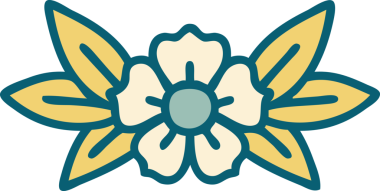 Bir insan tarafından çizilmiş bir çiçeğin ikonik dövme şekli