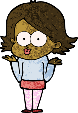 Çizgi film kızı somurtuyor bir insan tarafından