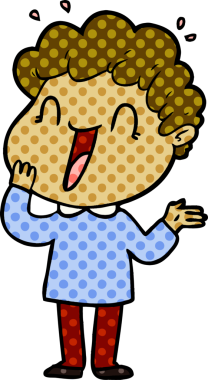 Bir insan tarafından çizilmiş mutlu bir adam.